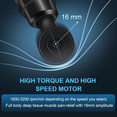 Muscle Percussion Massage Gun with 30 Speed Settings - Quiet Handheld Massager with LCD Touchscreen & 10 Massage Heads for Shoulder, Body, and Back Pain Relief