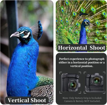 Вертикальна ручка Hersmay для Canon EOS R5 R5C R6 R6 Mark II з підтримкою LP-E6/LP-E6NH/LP-E6N акумуляторами