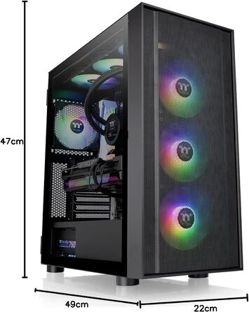 Корпус ПК Thermaltake TG RGB ATX з темперованим склом (H570 ARGB, чорний)