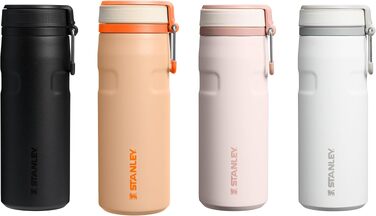 Термос-пляшка STANLEY 1913 IceFlow Bottle Twist Flip 0.47L, герметична пляшка для води з трубочкою, Orange Sherbet