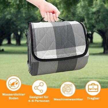 Плед для пікніка 200x200 см водонепроникний, великий, антипісовий, ізольований, м'який, миючий для пляжу, кемпінгу, парку