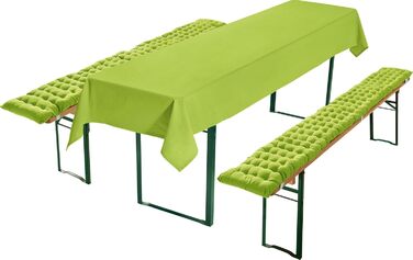 Комплект чохлів REDBEST для пивного столу та лавок, 3 предмети, 90x260 см, міцні, зручні, з еластичними стрічками, апельсиново-зелений