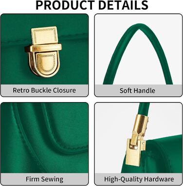 Жіноча сумка-клатч вінтажний стиль, екошкіра, зелений колір. Ретро сумочка з застібкою-пряжкою