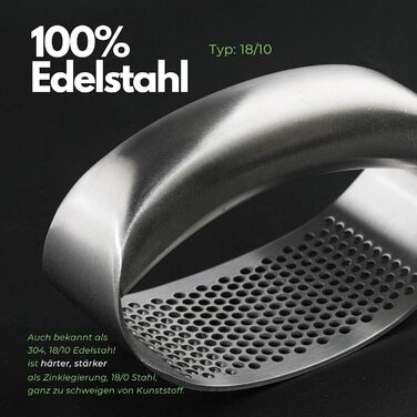 Прес для часнику CLOVE з подрібнювачем та скребком, нержавіюча сталь 18/10, ручна, для кухні