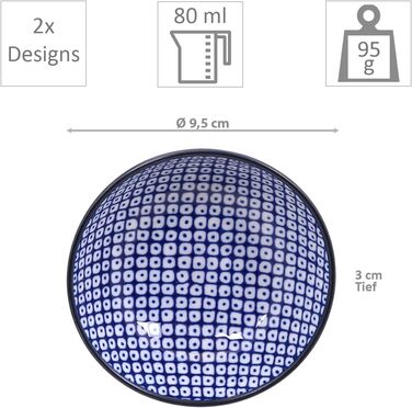 Японський блакитний суші-набір Nippon з подарунковою коробкою та палочками (4 шт.) 21x13.5 & 9.5x3 см