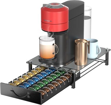 Тримач для капсул кави Nespresso Vertuo та Dolce Gusto на 50 капсул, металевий, сірий