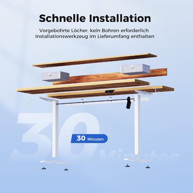 Регульований стіл Agilestic з 2 ящиками, електричний, ергономічний, 100 x 60 см (світло-коричневий)