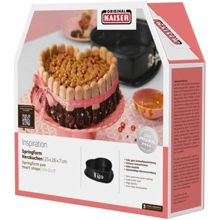 Форма для випічки Kaiser Inspiration Серце 25x26x7 см, роз'ємна, антипригарна, для рівномірного запікання
