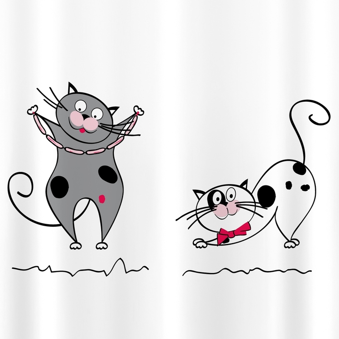 Текстильна штора для ванни Tatkraft Funny Cats