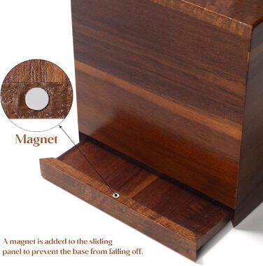 Диспенсер для серветок Akazienholz, дерев'яний органайзер для серветок, кубічної форми, для ванної кімнати, вітальні, обіднього столу, декоративний, 13,5 x 13,5 x 15 см