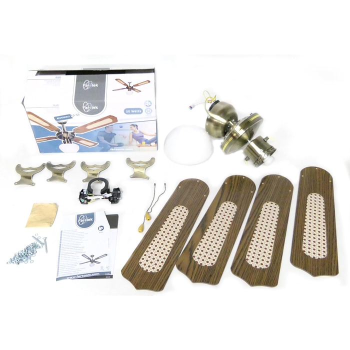 Вентилятор стельовий Farelek Bali, 107 см, коричневий