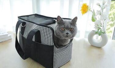 Транспортна сумка для собак і котів до 5 кг – чорна, з верхньою відкриваємою частиною, дихаюча, складна, з плечовим ременем, сертифікована для перевезення в літаку