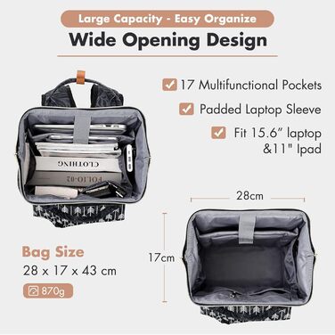 Рюкзак Lekesky для жінок: шкільний, для ноутбука 15.6