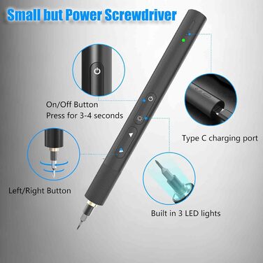 Набір електричних викруток 55 в 1: прецизійний акумуляторний шуруповерт з 48 магнітними бітами для ремонту телефонів, окулярів (чорний)
