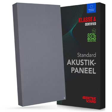 Акустична панель Addictive Sound Schallabsorber Wand Standard для стін та стелі, звукопоглинаюча панель класу A (100x50x11 см), світло-сіра