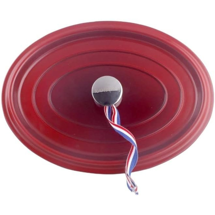 Kamberg 0008191 – Schmortopf 30 cm diameter, oval, red flambé – Aluminum casting – Stone-look coating – Suitable for all types of cooktops, including induction – PFOA-free, aluminum