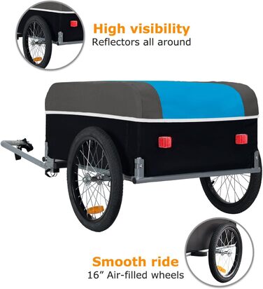 Тігго Карго II - вантажний велосипедний причіп, 130 літрів, складаний, зелений (блакитний)