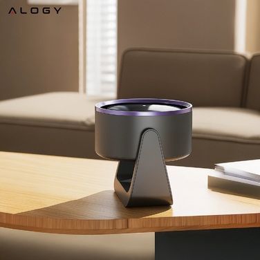 Настільний вентилятор Alogy — портативний обертовий вітряк (настільний/настінний), сріблястий/сірий