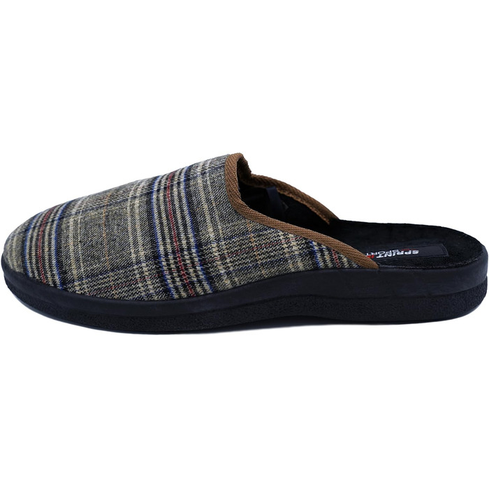 Чоловічі халапи-домашні тапочки в клітинку | Зручні тапочки для чоловіків з неслизькою підошвою | Легкі та теплі сліпони для дому в класичному фетровому дизайні | Колір: сірий та інші 46 EU коричневий