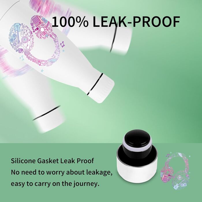 Термос Vikaster 500 мл, термофляга з нержавіючої сталі, без BPA, не протікає, для спорту, подорожей, активного відпочинку