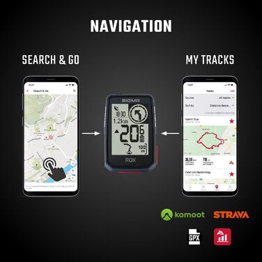 Велокомп'ютер SIGMA ROX 2.0 GPS, бездротовий, чорний, навігація, сумісний з електровелосипедом, USB-C, ANT+, BLE, водонепроникний IPX7, легке встановлення, велотахометр