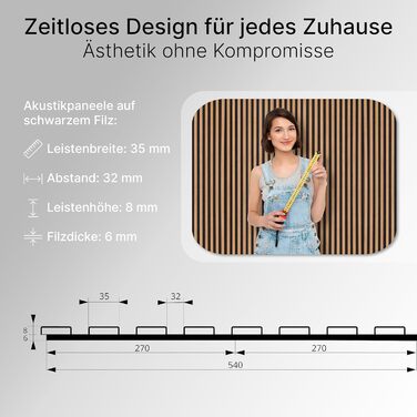 Акустичні настінні панелі SPAZIO Anthrazit 693, 260x54 см (набір 2 шт. 260x27 см), оббивка на фетрі для звукоізоляції
