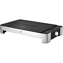WMF Lono Flat & Ribbed Electric Grill - Stainless Steel Tabletop Grill with Adjustable Temperature (2300W)