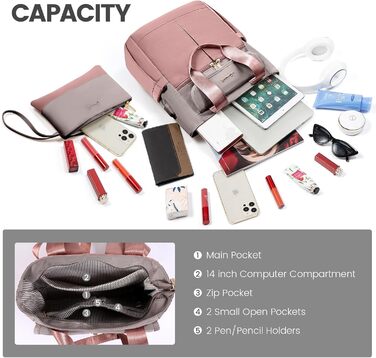 LOVEVOOK Рюкзак для жінок, великий, 15.6 дюймів, рюкзак для ноутбука, шкільний рюкзак, підлітки, водонепроникний, сумка для роботи, сумка-тоут 2 в 1, сумка для вчителя, рюкзаки для подорожей, університету, бізнесу, бежевий хакі 15.6' (13,3 дюймів, 1- сіри