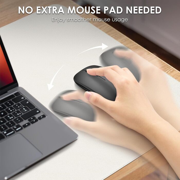 Підкладка на стіл Vicwe з PU-шкіри 80x40 см, біла. Килимок для миші, захист столу для офісу та дому