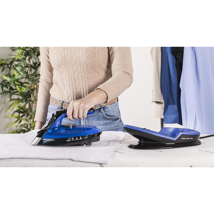 Rowenta Freemove: бездротове прасування, 2400W, 27 г/хв, DE5010 (блакитно-чорний)