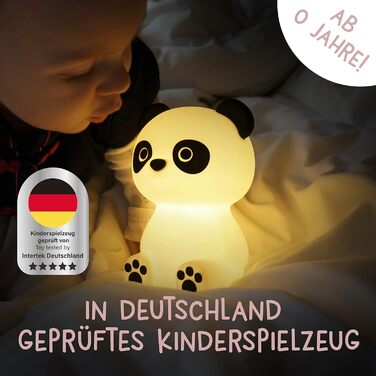 MegaLight LED Night Light for Kids RGB Color Changing | Night Light Baby without Swallowing Hazards | Dimming Nursing Light with Timer | Touch USB Night Lamp for Children's Room | Paddy Panda