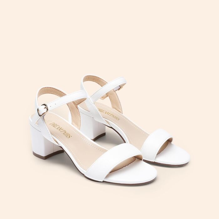 Жіночі босоніжки DREAM PAIRS на високій платформі, білі, 39 EU, з відкритим носком та блочними підборами