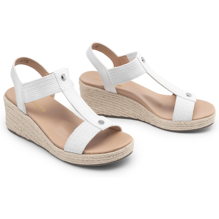 Босоніжки жіночі DREAM PAIRS на танкетці еспадрильї, білі, 39 EU - зручні сандалі для літа та пляжу з підтримкою стопи