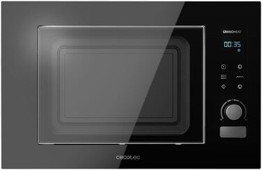Мікрохвильова піч Cecotec GrandHeat 2000 вбудована, чорна. 1200 Вт, 21 л, гриль, 8 функцій, сенсорний дисплей, таймер