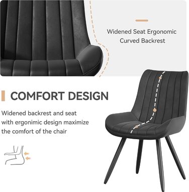 Modern Upholstered Dining Chairs - 4 Pack