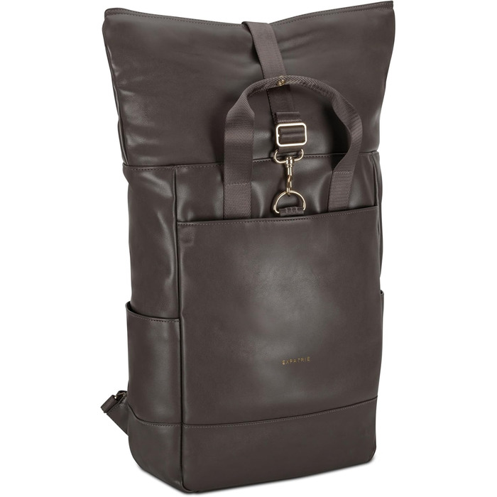 Жіночий рюкзак Expatrié Adele Rolltop: елегантний рюкзак для міста, університету, роботи (сірий, коричневий)