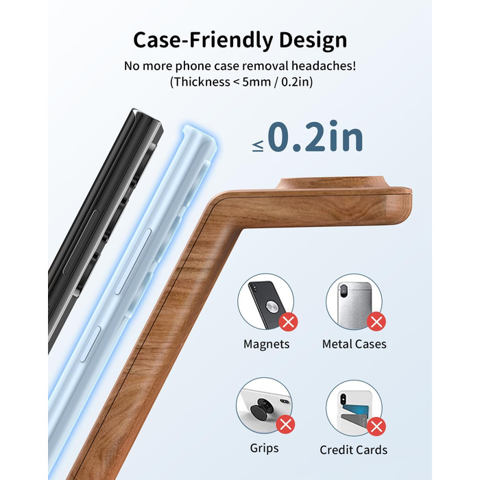 Бездротова зарядка JoyGeek 3 в 1 для Samsung Galaxy: смартфонів (S25/S24/S23/S22/Z Flip/Fold) та годинників/навушників (Watch Ultra/8-4/Buds), з бамбуковою підставкою