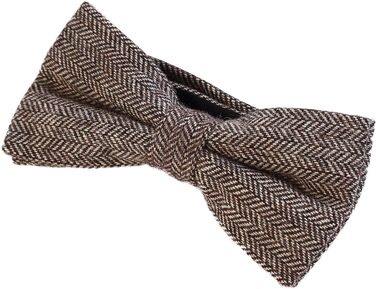 Метелик чоловічий DonDon Tweed 12x6 см з нагрудною хустинкою 23x23 см, бавовна, картатий коричневий