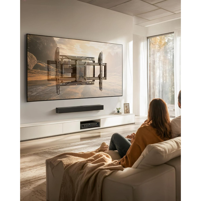 Кріплення для телевізора monTEK Full Motion з регулюванням, 37-84 дюйми, до 50 кг, VESA 600x400 мм, для дерев'яних підставок