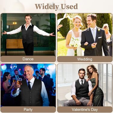 Чоловіча жилетка для весілля, офіційних заходів та ділового стилю, V-подібний виріз, XL