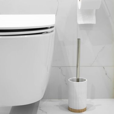 Набір для туалету KADAX: щітка для унітазу з тримачем, комплект для ванної кімнати, без свердління (круглий, білий)