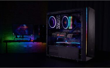 Корпус для ПК AeroCool RIFT ATX, RGB підсвітка (13 режимів), 120мм вентилятор, чорний