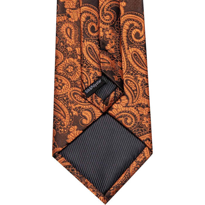 Набір аксесуарів для чоловіків: краватка з візерунком пає, краватка, кишеньковий хустинка, краваттята, затискачі для краваток, 5 шт. (чорний/помаранчевий)