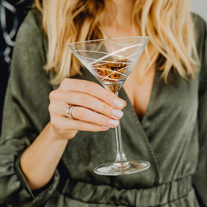 Набір келихів для Мартіні Martini, 4 шт., ручна робота, преміум кришталь, для коктейлів (Мартіні, Космополітен, Манхеттен) - 10oz