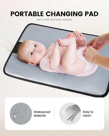 Рюкзак-переноска LOVEVOOK для мами та тата: рюкзак-сумка для догляду за дитиною з пеленальною підкладкою та ременями для дитячої коляски, чорний M