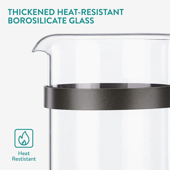 Френч-прес Navaris 1000 мл: кавоварка зі сталевим фільтром, для кави та чаю, коричнева