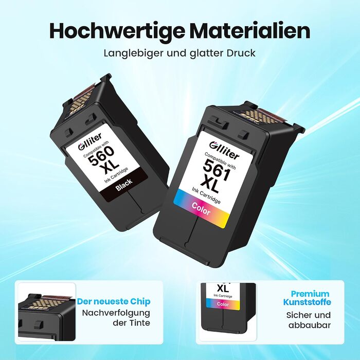 Комплект картриджів 560 XL та 561 XL для принтерів Canon PIXMA TS5300, TS5350, TS5351, TS7400, TS7450 (чорний та кольоровий)