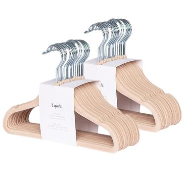 3 Sprouts - 30 шт. плюшеві вішалки для дитячого одягу, бежеві