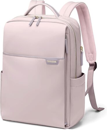 Рюкзак для ноутбука 16 дюймів, водонепроникний, для чоловіків та жінок, для школи, подорожей та велосипеда (Сірий, Рожевий)