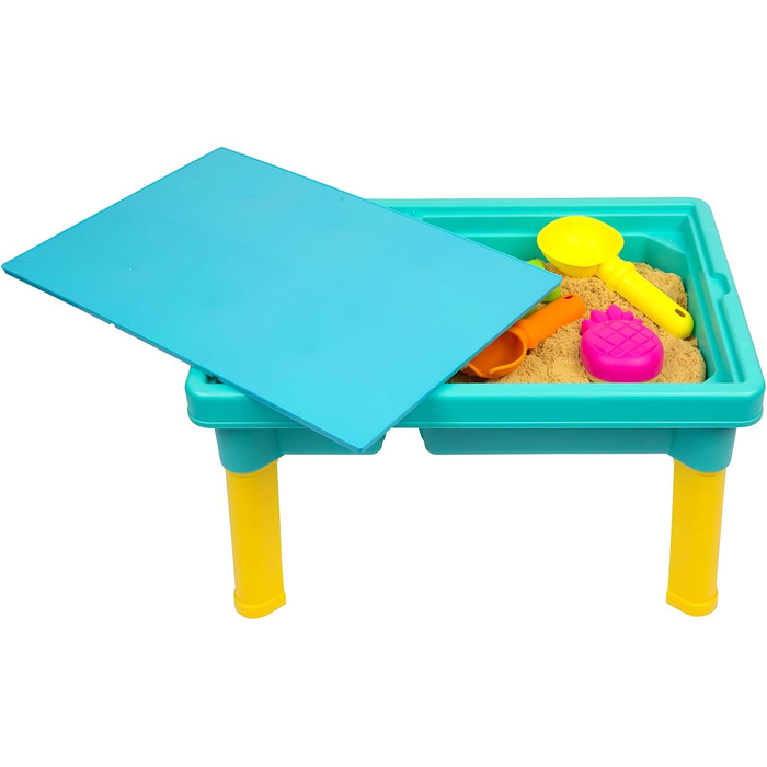 Playgro Sand and Water Table Outdoor Toy – Toddler Activity Table Sandbox Toy Sensory Table Summer Toy Beach Table 5-Piece Accessory Set for Baby Kids Girls Boys